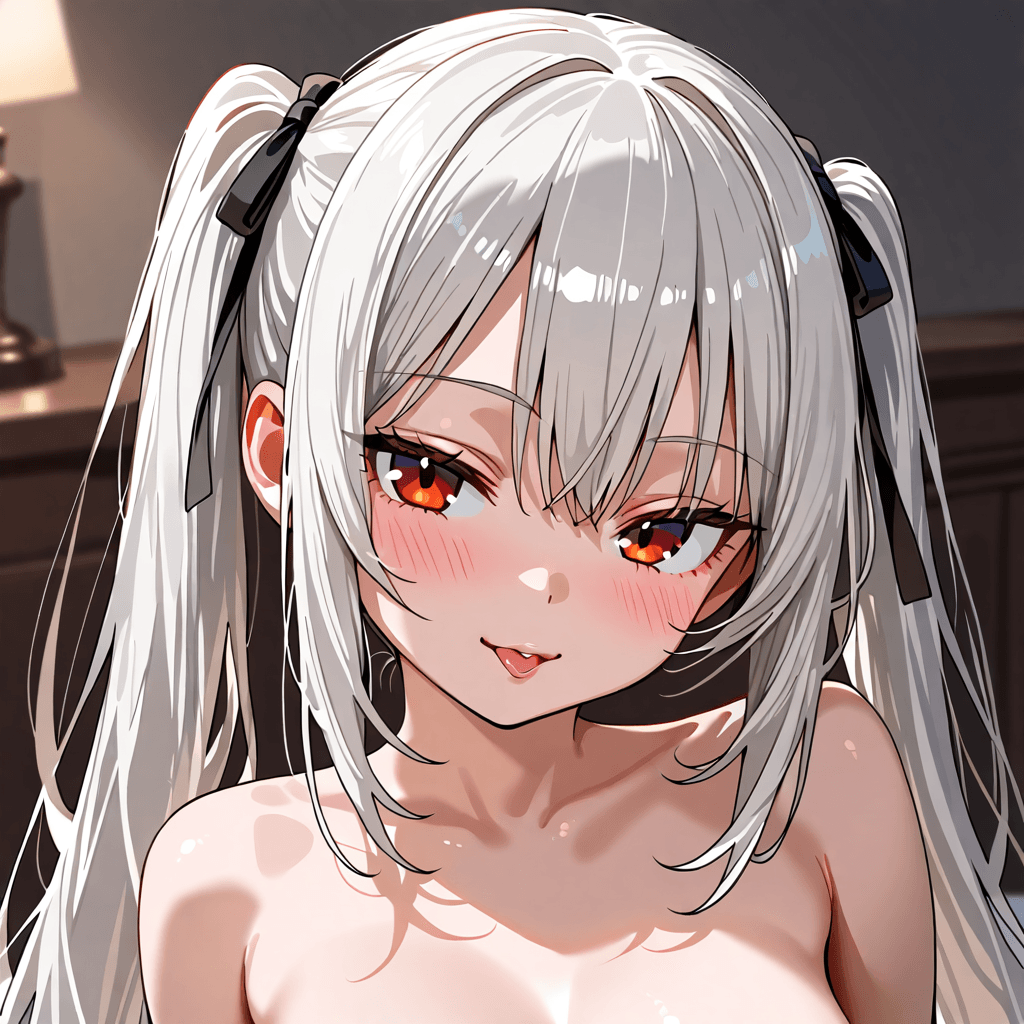 巨乳JKが微笑むエロ漫画表紙風AI画像